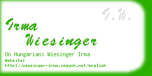 irma wiesinger business card